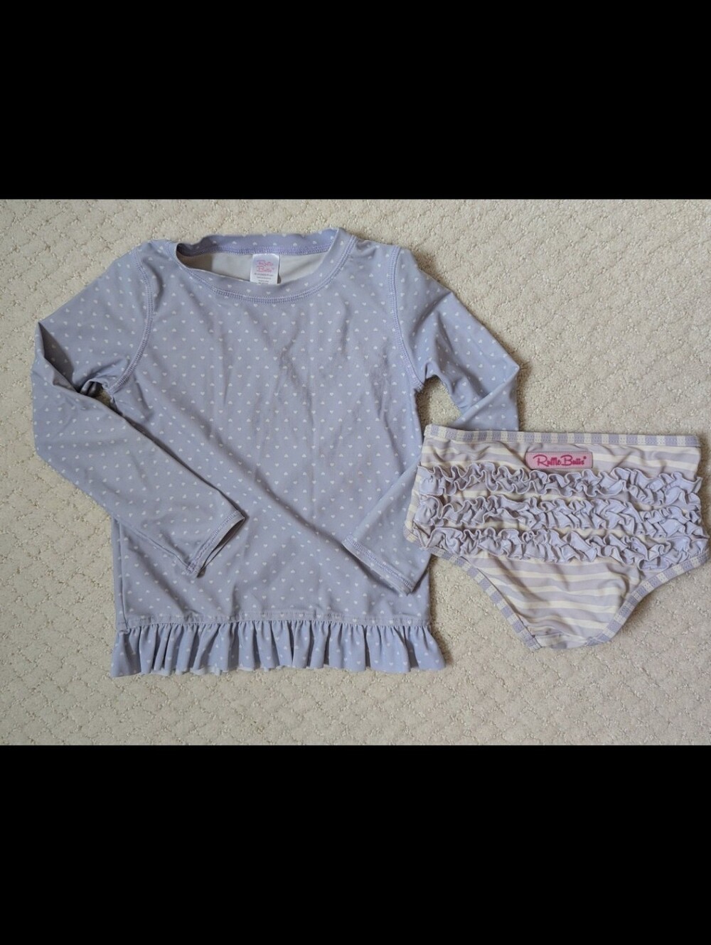 Ruffle Butts Lavender Ruffle Swim Set Size 6/7